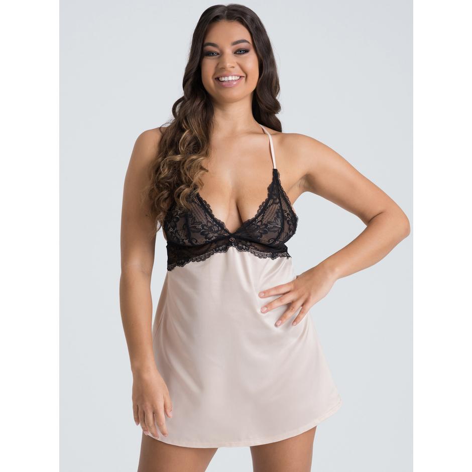 Lovehoney Jewel Satin Pearl Blush Chemise Set