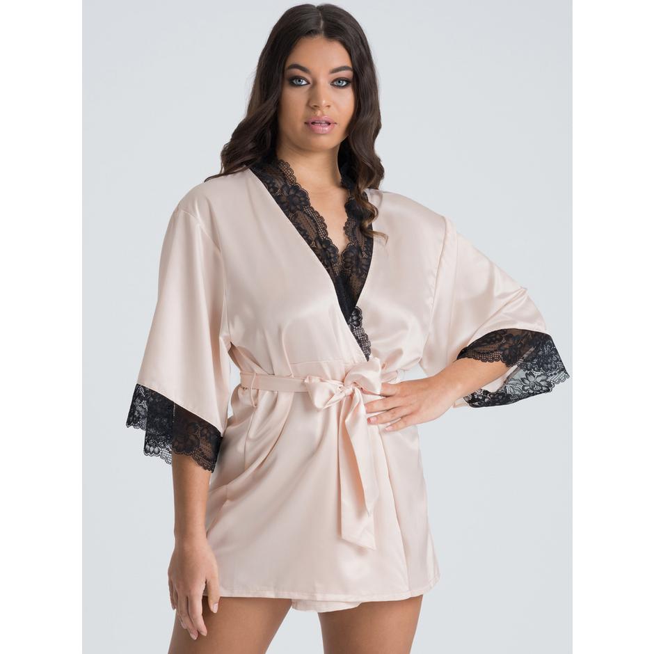 Lovehoney Jewel Satin Pearl Blush Robe