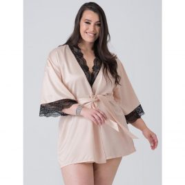 Lovehoney Plus Size Jewel Satin Pearl Blush Robe