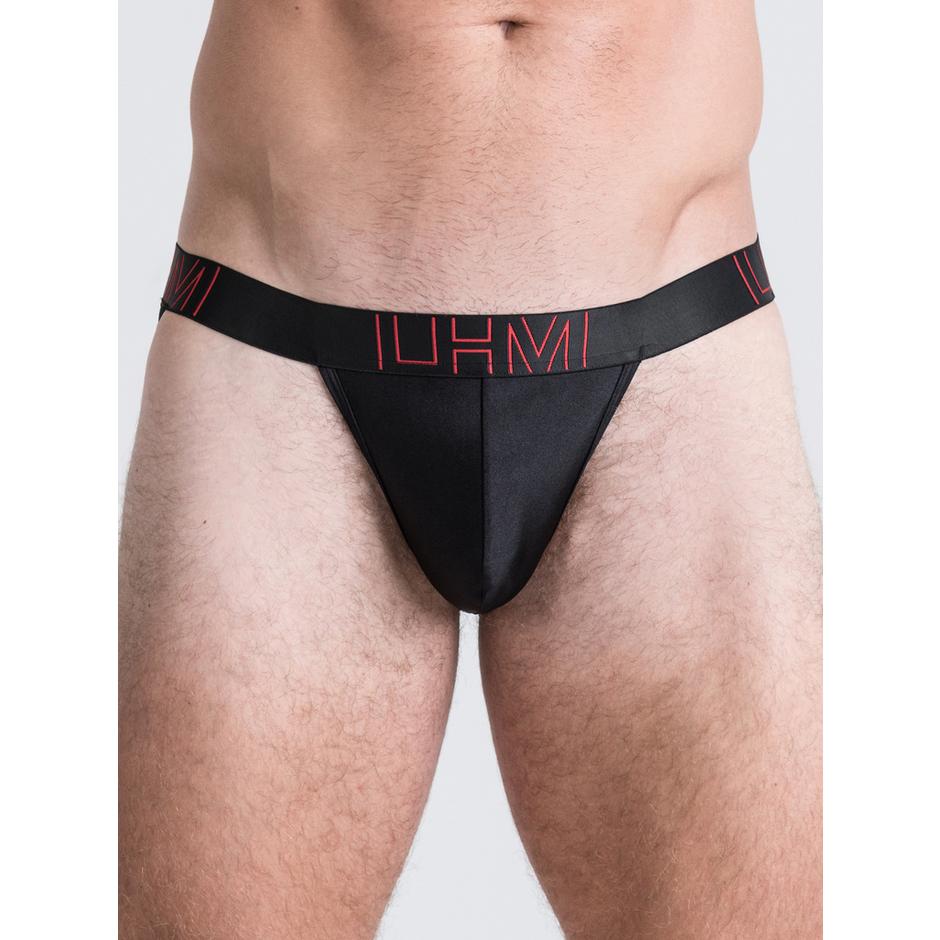 LHM Black Shiny Microfibre Jockstrap