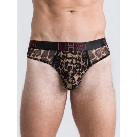 LHM Leopard Print Mesh Thong