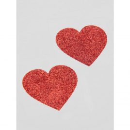 Cottelli Red Glitter Heart Nipple Pasties