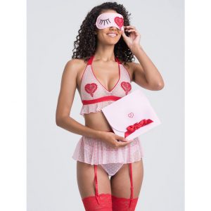 Lovehoney Sweet Love Pink Bra Set and Eye Mask