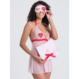 Lovehoney Sweet Love Pink Babydoll Set and Eye Mask