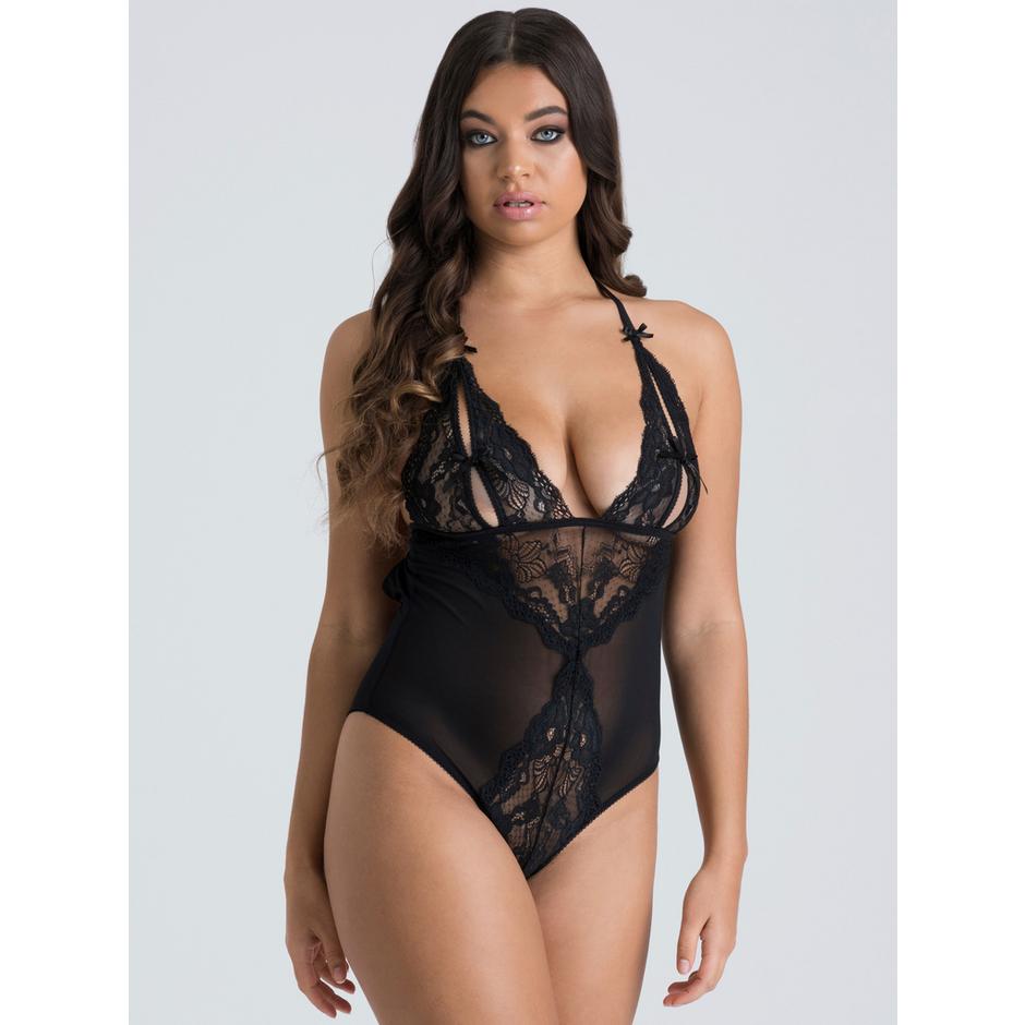 Lovehoney Peek-a-Boo Black Lace Teddy