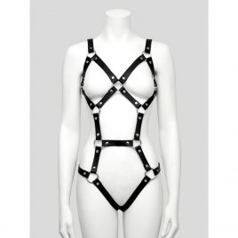 DOMINIX Deluxe Leather Caged Harness
