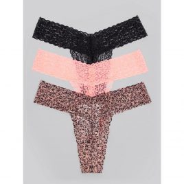 Lovehoney Wild Pink Lace Thong Set (3 Count)