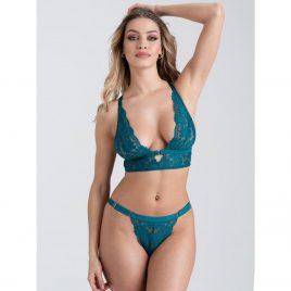 Lovehoney Mindful Forest Green Recycled Lace Bra Set