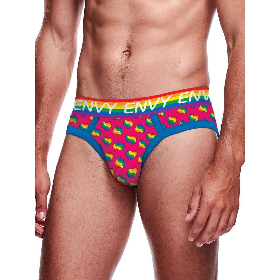 Envy Rainbow Heart Print Briefs