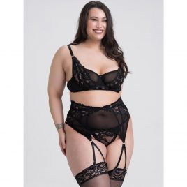 Lovehoney Plus Size Lavish Black Lace Bra Set