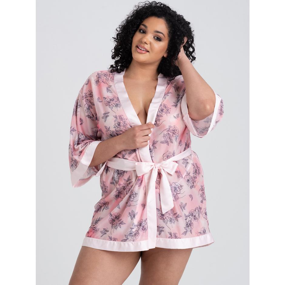 Lovehoney Plus Size Rose Embrace Pink Robe