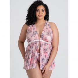 Lovehoney Plus Size Rose Embrace Pink Babydoll