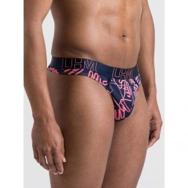 LHM Modal Navy Blue Abstract Print Thong