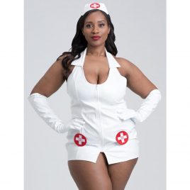 Lovehoney Fantasy Plus Size Naughty PVC-Look Nurse Costume