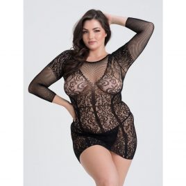 Fifty Shades of Grey Captivate Plus Size Black Long Sleeve Lace Dress
