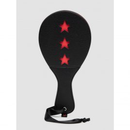 Bondage Boutique Faux Leather Slapper Spanking Paddle with Red Stars