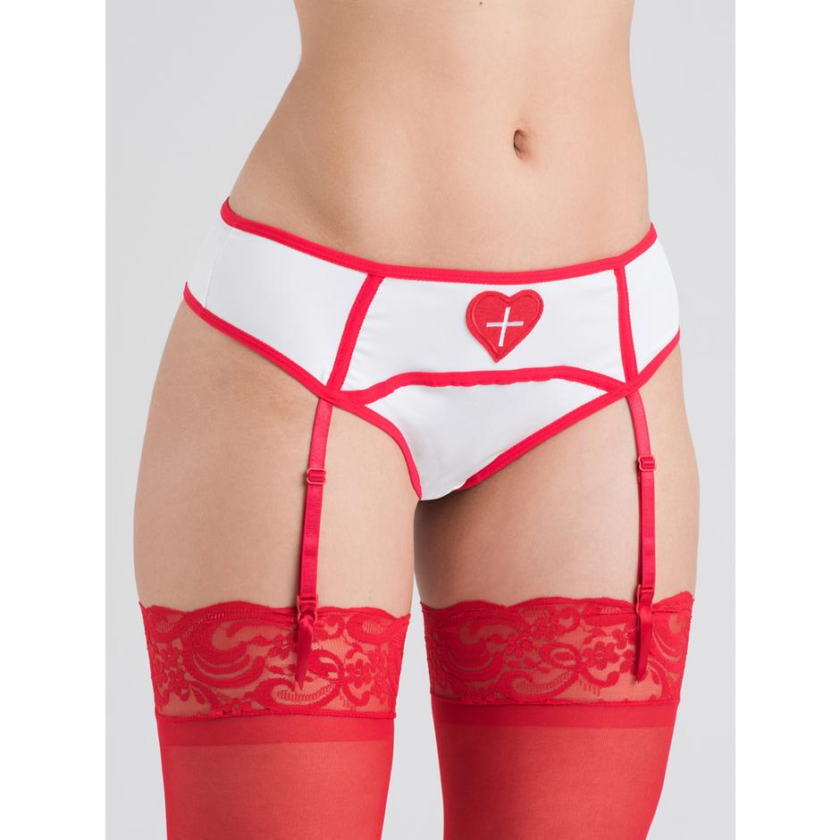 Lovehoney Fantasy White Sexy Nurse Garter Thong