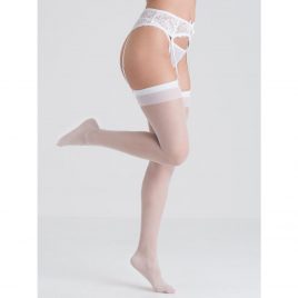 Lovehoney Fantasy White Plain Top Stockings