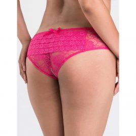 Lovehoney Pink Lace Crotchless Ruffle-Back Panties