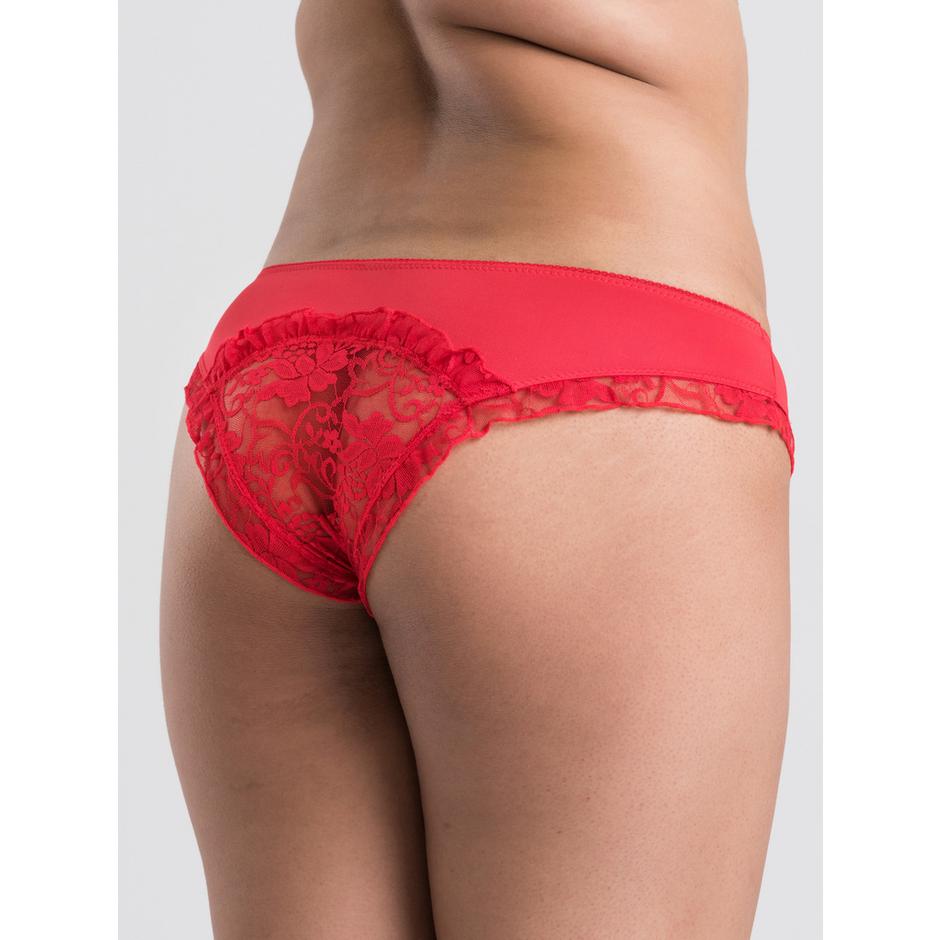 Lovehoney Red Crotchless Lace-Back Panties