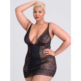 Lovehoney Plus Size Hourglass Black Smoothing Chemise