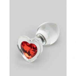 Lovehoney Sensual Glass Jeweled Heart Butt Plug 3 Inch