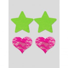 Fantasy Lingerie Neon Stars and Hearts Nipple Pasties
