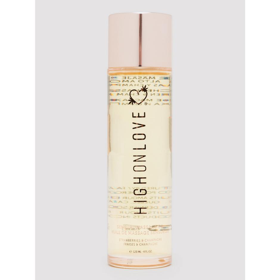 High On Love Strawberries and Champagne Sensual Massage Oil 4 fl oz