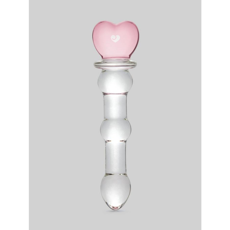 Lovehoney Crystal Heart Wavy Glass Dildo 6 Inch