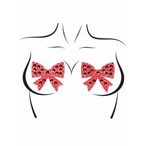 Leg Avenue Red Bow Rhinestone Nipple Pasties