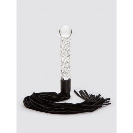 Icicles No 38 Glass Dildo with Leather Flogger