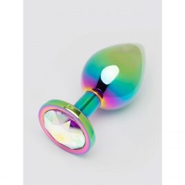 Lovehoney Jeweled Iridescent Aluminum Medium Butt Plug 3 Inch