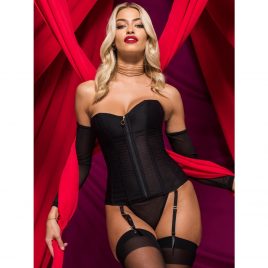 Lovehoney Secret Silhouette Black Steel-Boned Long Sleeve Corset