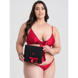 Lovehoney Plus Size Unwrap Me Red Satin Bra Gift Set