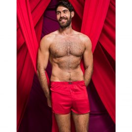 LHM Red Satin Boxer Shorts & Restraints Gift Set