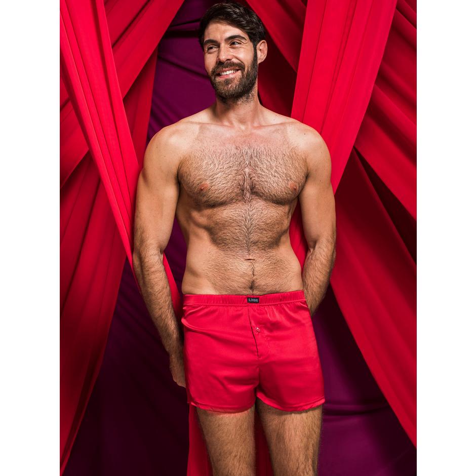 LHM Red Satin Boxer Shorts & Restraints Gift Set