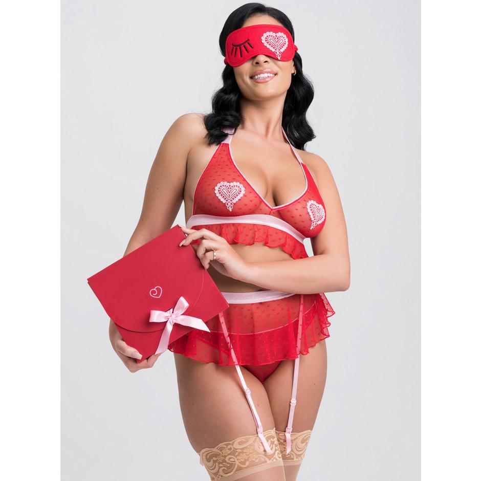 Lovehoney Sweet Love Red Bra Set and Eye Mask