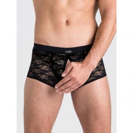 LHM Black Lace Open Front and Back Boxer Shorts