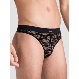 LHM Black Lace Thong