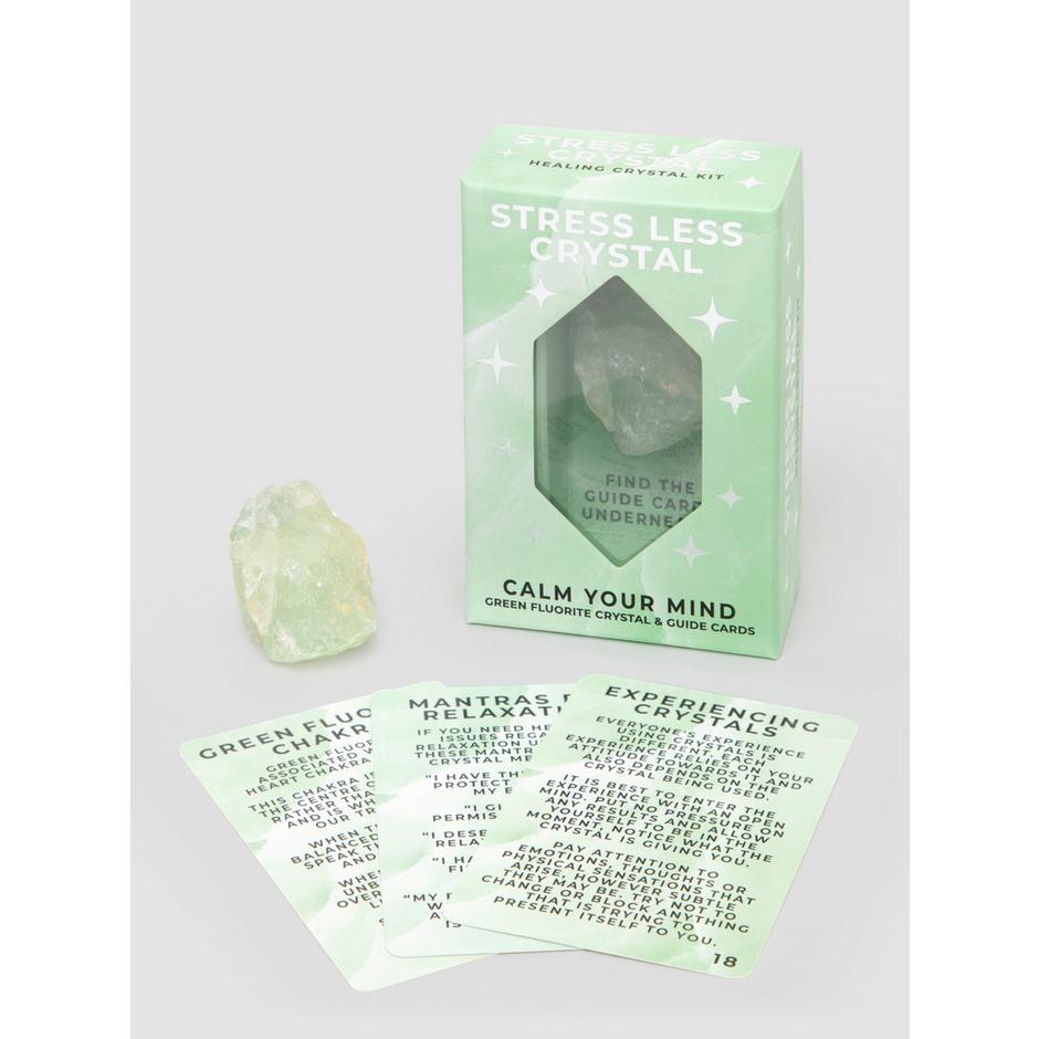 Stress Less Fluorite Crystal and Guide Cards