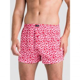 LHM Pink Heart and Leopard Print Satin Boxer Shorts