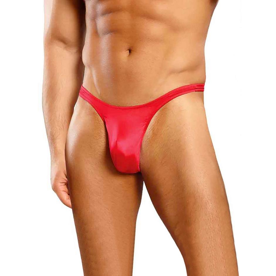 Male Power Red Satin Thong