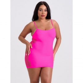 Lovehoney Plus Size Viva Neon Pink Hourglass Mini Dress