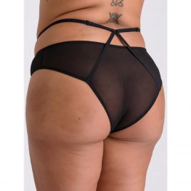 Lovehoney Plus Size Black Sheer Mesh Brazilian Panties
