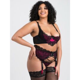 Lovehoney Plus Size Boudoir Belle Cherry Quarter Cup Bra Set