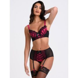 Lovehoney Boudoir Belle Cherry Push-Up Longline Bra Set