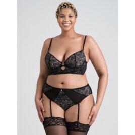 Lovehoney Plus Size Parisienne Charm Black Lace Crotchless Bra Set