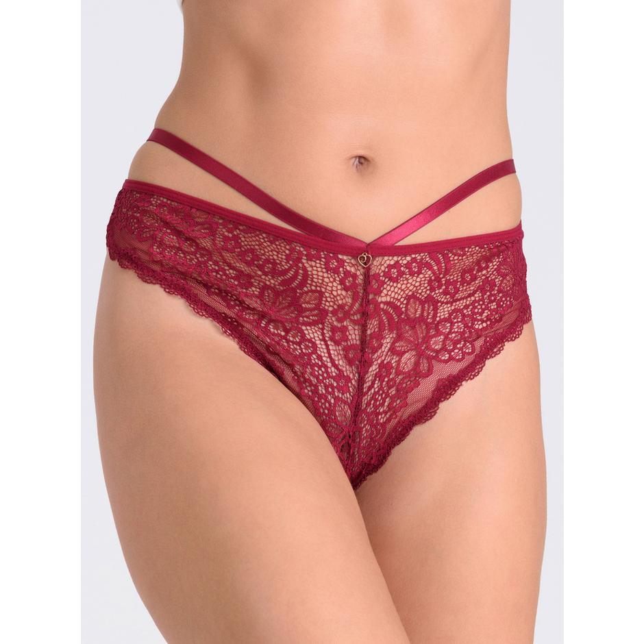 Lovehoney Late Night Liaison Wine Crotchless Thong