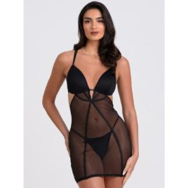 Lovehoney Secret Noir Sheer Spot Mesh Dress