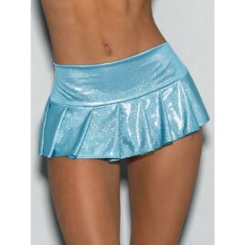 Escante Blue Hologram Pleated Skirt